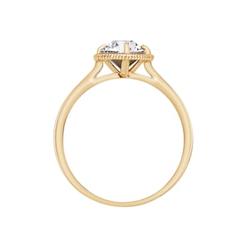 J'ADMIRE 10K Gold Crystal Diamond Simulant Solitaire Ring