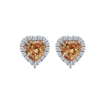 J'ADMIRE Heart Shaped Birthstone Stud Earrings