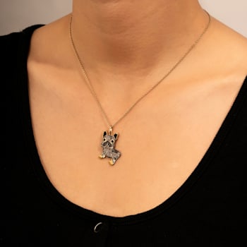 J'ADMIRE 14K Yellow Gold Plated Sterling Silver French Bulldog Puppy
Pendant Necklace
