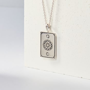 J'ADMIRE Platinum 950 Over Sterling Silver Tarot Card Death Pendant Necklace