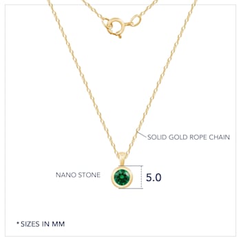 LUXGEM 10K Solid Gold Solitaire May Birthstone Necklace for Women, 0.25
Carat Gemstone Simulant CZ