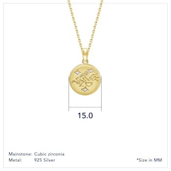 J'ADMIRE 14K Yellow Gold Over Sterling Silver Aquarius Zodiac Stars
Pendant Necklace