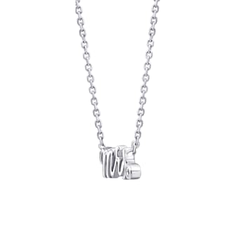 J'ADMIRE Platinum 950 Over Sterling Silver Mrs. Pendant Necklace