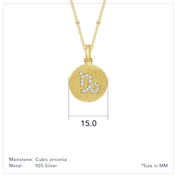J'ADMIRE 14K Yellow Gold Over Sterling Silver Vintage Capricorn Zodiac
Sign Pendant Necklace