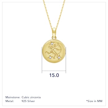 J'ADMIRE 14K Yellow Gold Over Sterling Silver Sagittarius Zodiac Stars
Pendant Necklace