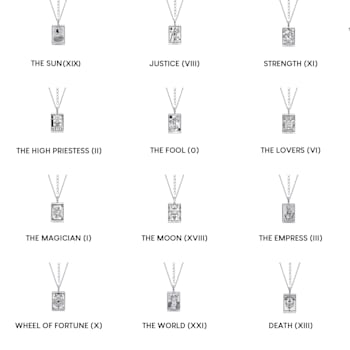J'ADMIRE Platinum 950 Over Sterling Silver Tarot Card The World Pendant Necklace