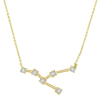 J'ADMIRE Taurus Zodiac Constellation 14K Yellow Gold Over Sterling
Silver Pendant Necklace