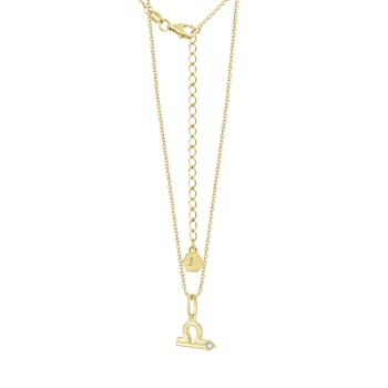J'ADMIRE 14K Yellow Gold Over Sterling Silver Libra Zodiac Pendant Necklace