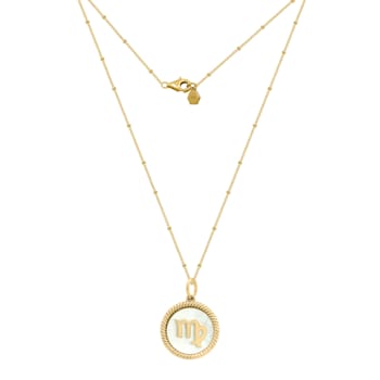 J'ADMIRE Mother of Pearl 14K Yellow Gold Over Sterling Silver Virgo
Zodiac Necklace