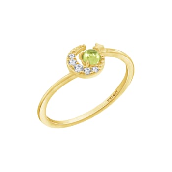 J'ADMIRE 14K Yellow Gold Over Sterling Silver Moon Ring