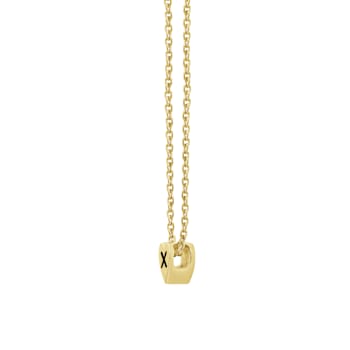 J'ADMIRE 14K Yellow Gold Over Sterling Silver Simple Initial Pendant Necklace