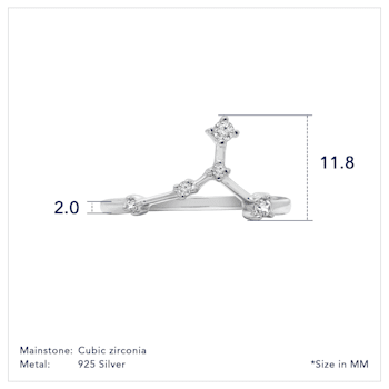 J'ADMIRE Cancer Constellation Rhodium Over Sterling Silver Ring