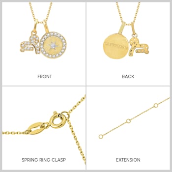 J'ADMIRE 14K Yellow Gold Over Sterling Silver Capricorn Zodiac Pendant
Set Necklace