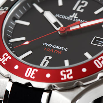 JACQUES LEMANS Hybromatic Men's Watch with Silicone Strap and Solid
Stainless Steel 1-2109