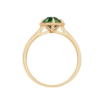 J'ADMIRE 10K Gold Crystal Emerald Simulant Solitaire Ring