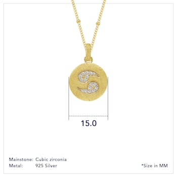 J'ADMIRE 14K Yellow Gold Over Sterling Silver Vintage Cancer Zodiac Sign
Pendant Necklace