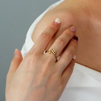 J'ADMIRE 14K Yellow Gold Over Sterling Silver Libra Horoscope Ring