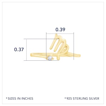 J'ADMIRE 14K Yellow Gold Over Sterling Silver Virgo Horoscope Ring