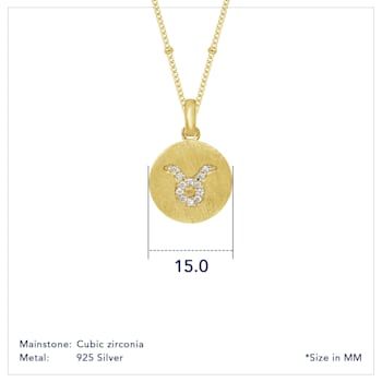 J'ADMIRE 14K Yellow Gold Over Sterling Silver Vintage Taurus Zodiac Sign
Pendant Necklace