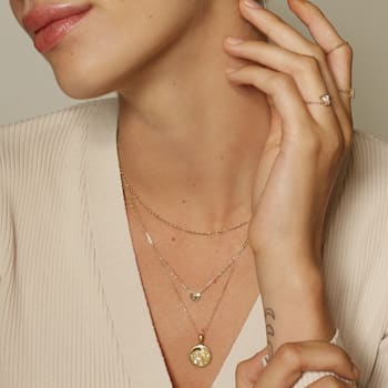 J'ADMIRE 14K Yellow Gold Over Sterling Silver Simple Initial Pendant Necklace