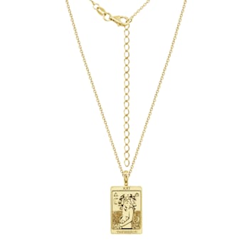 J'ADMIRE 14K Yellow Gold Over Sterling Silver Tarot Card The World
Pendant Necklace