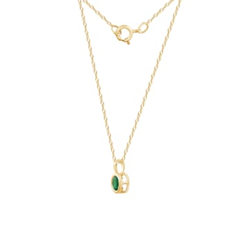 LUXGEM 10K Solid Gold Solitaire May Birthstone Necklace for Women, 0.25
Carat Gemstone Simulant CZ