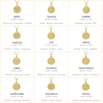 J'ADMIRE 14K Yellow Gold Over Sterling Silver Vintage Leo Zodiac Sign
Pendant Necklace