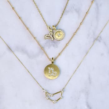 J'ADMIRE Capricorn  Zodiac Constellation Platinum 950 Over Sterling
Silver Pendant Necklace