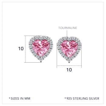 J'ADMIRE Heart Shaped Birthstone Stud Earrings