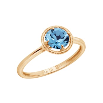 J'ADMIRE 10K Gold Crystal Tanzanite Simulant Solitaire Ring