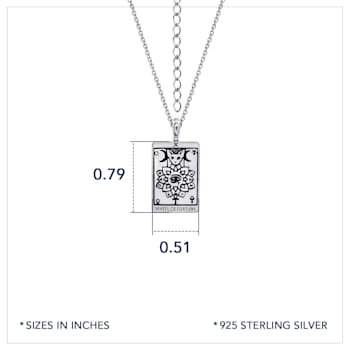 J'ADMIRE Platinum 950 Over Sterling Silver Tarot Card Wheel of Fortune
Pendant Necklace