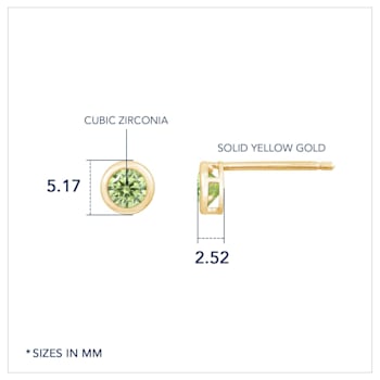 LUXGEM 10K Yellow Gold Solitaire August Birthstone Earrings | 0.25 Carat
Peridot Simulant