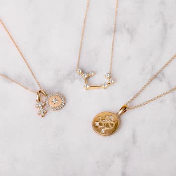 J'ADMIRE Sagittarius Zodiac Constellation 14K Yellow Gold Over Sterling
Silver Pendant Necklace