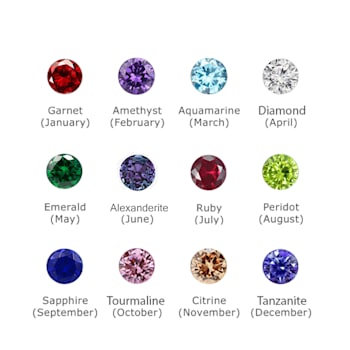 J'ADMIRE Heart Shaped Birthstone Stud Earrings