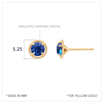 J'ADMIRE 10K Gold Birthstone Solitaire Stud Earrings