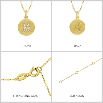 J'ADMIRE 14K Yellow Gold Over Sterling Silver Vintage Pisces Zodiac Sign
Pendant Necklace