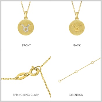 J'ADMIRE 14K Yellow Gold Over Sterling Silver Vintage Taurus Zodiac Sign
Pendant Necklace