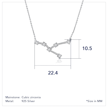 J'ADMIRE Taurus Zodiac Constellation Platinum 950 Over Sterling Silver
Pendant Necklace
