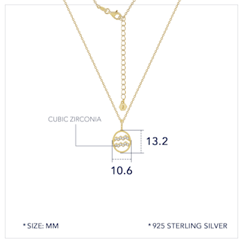 J'ADMIRE Sterling Silver Oval Zodiac Pendant Necklace