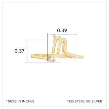 J'ADMIRE 14K Yellow Gold Over Sterling Silver Scorprio Horoscope Ring