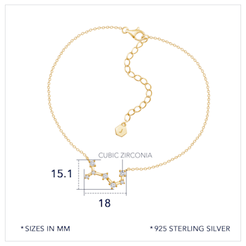 J'ADMIRE 14K Gold Over Sterling Silver Zodiac Anklet for Women