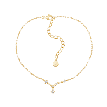 J'ADMIRE 14K Gold Over Sterling Silver Zodiac Anklet for Women
