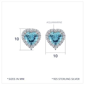 J'ADMIRE Heart Shaped Birthstone Stud Earrings