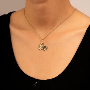 J'ADMIRE 14K Yellow Gold Plated Sterling Silver Basset Hound Puppy
Pendant Necklace