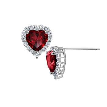 J'ADMIRE Heart Shaped Birthstone Stud Earrings