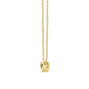 J'ADMIRE 14K Yellow Gold Over Sterling Silver Simple Initial Pendant Necklace