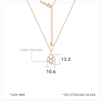 J'ADMIRE Sterling Silver Oval Zodiac Pendant Necklace