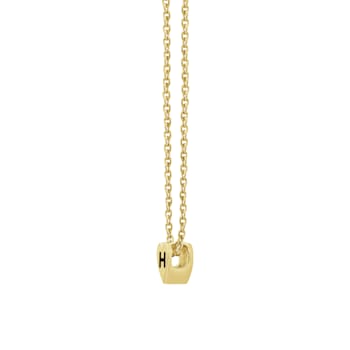 J'ADMIRE 14K Yellow Gold Over Sterling Silver Simple Initial Pendant Necklace