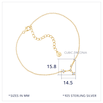 J'ADMIRE 14K Gold Over Sterling Silver Zodiac Anklet for Women