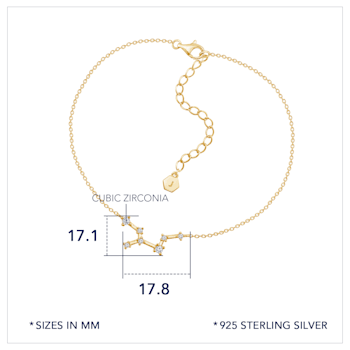 J'ADMIRE 14K Gold Over Sterling Silver Zodiac Anklet for Women